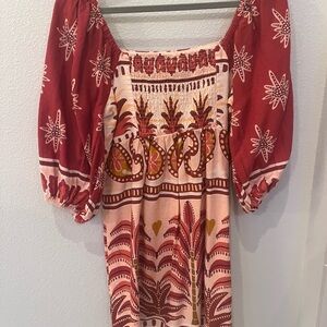 FARM Rio Red and Pink Mini Dress